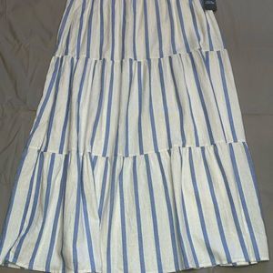 Vince Camuto Striped Maxi Skirt in Blue and White